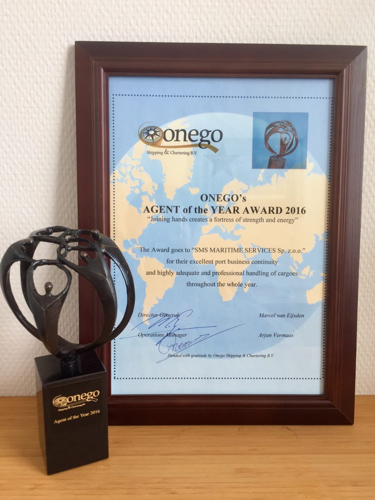Onego’s “Agent of the Year” Award