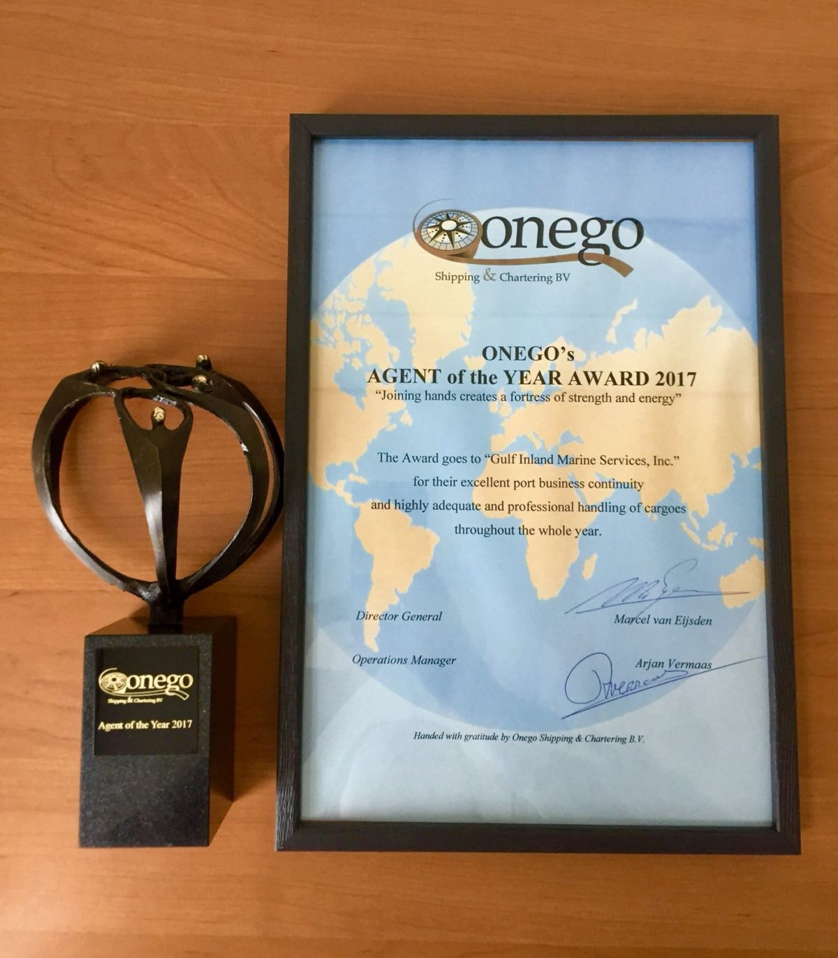 Onego’s Agent of the Year 2017 Award
